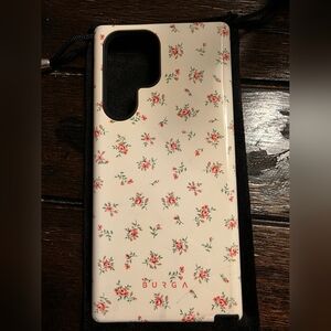 Burga Floral Phone Case - White with Red Flowers For SGS22U